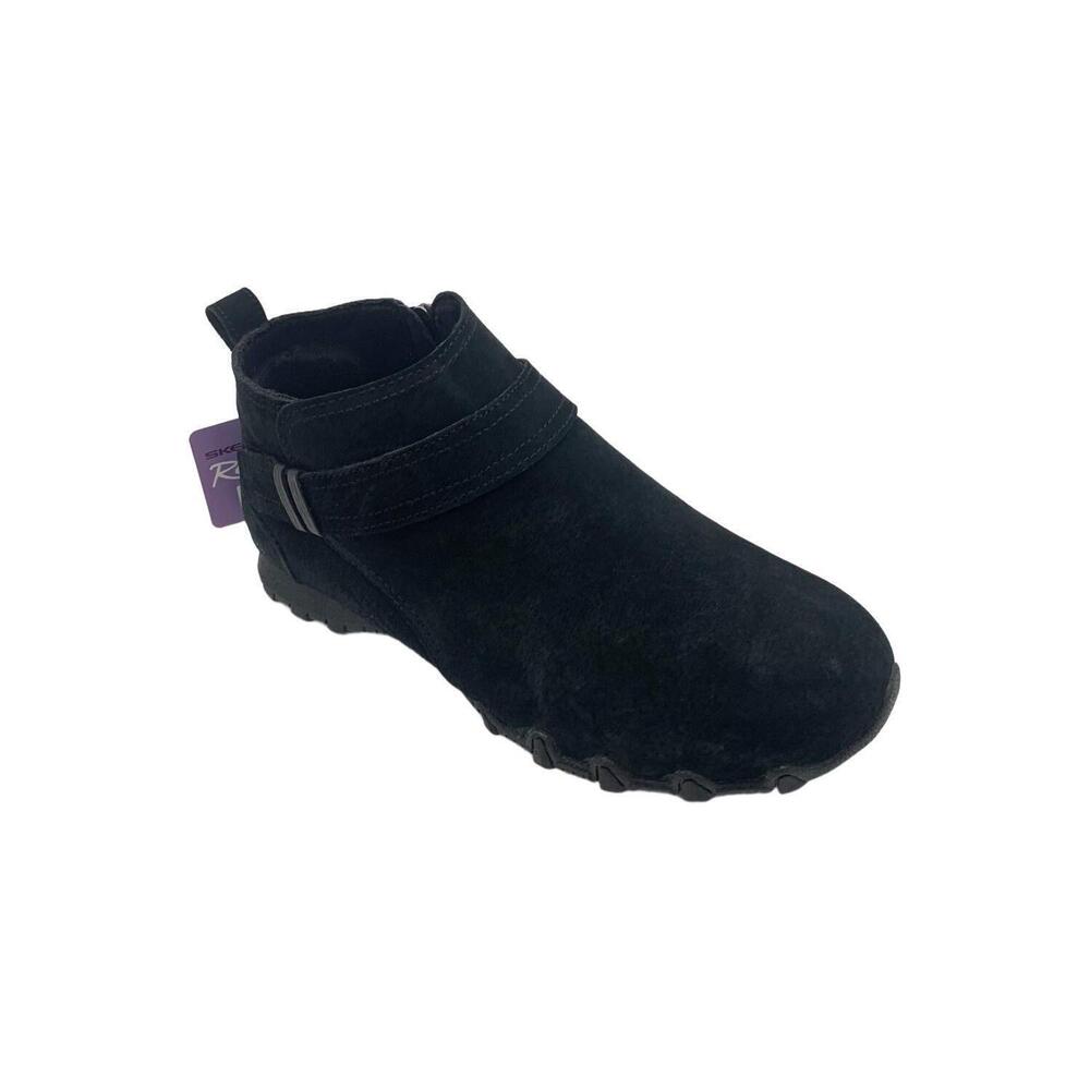 Skechers Women's Bikers Lite Suede Side-Zip Booties Blk - Medium